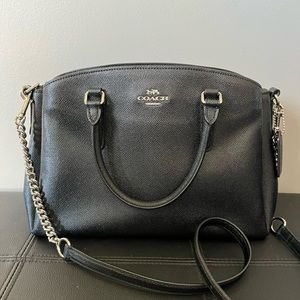 Coach Lillie Carryall bag in black pebbled leather